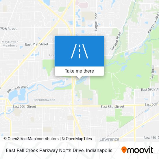 Mapa de East Fall Creek Parkway North Drive