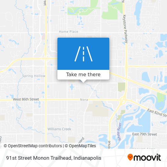 91st Street Monon Trailhead map