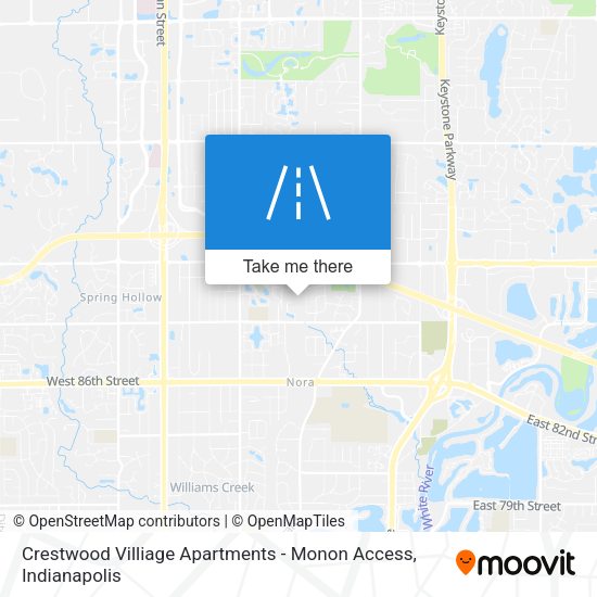 Mapa de Crestwood Villiage Apartments - Monon Access