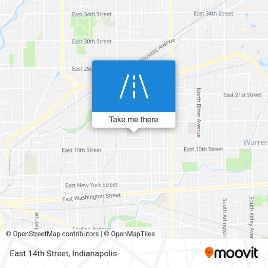 East 14th Street map
