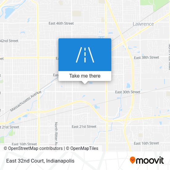 East 32nd Court map