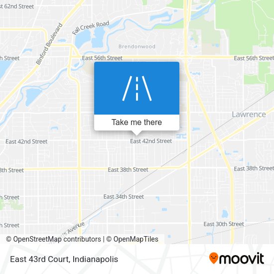 East 43rd Court map