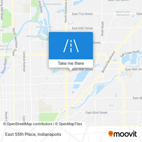 East 55th Place map