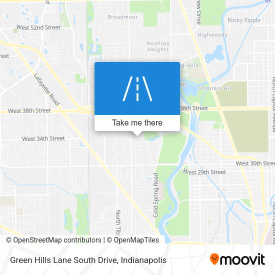 Green Hills Lane South Drive map