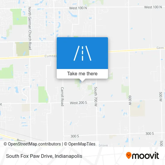South Fox Paw Drive map
