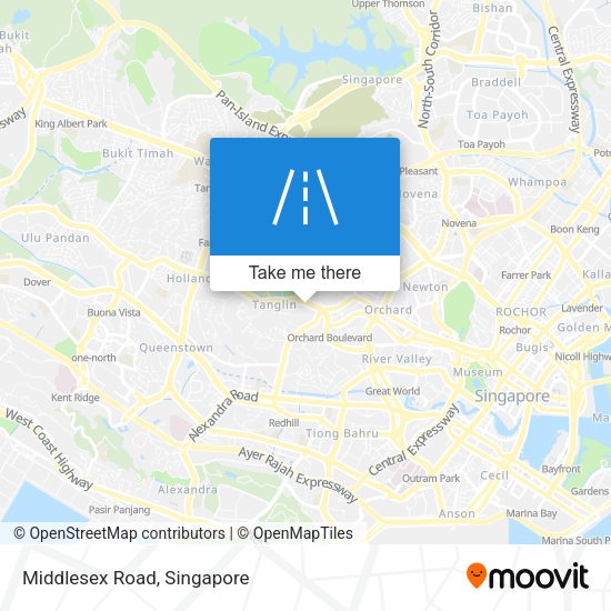 Middlesex Road map