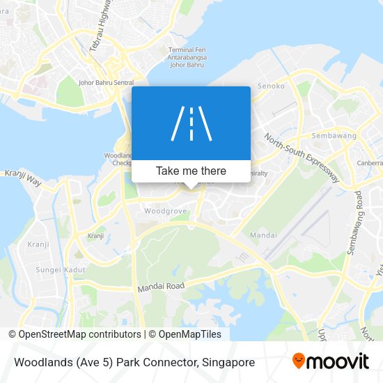 Woodlands (Ave 5) Park Connector map