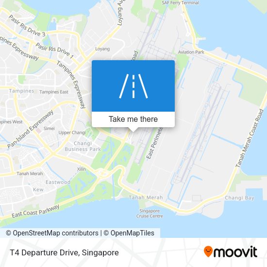 T4 Departure Drive map