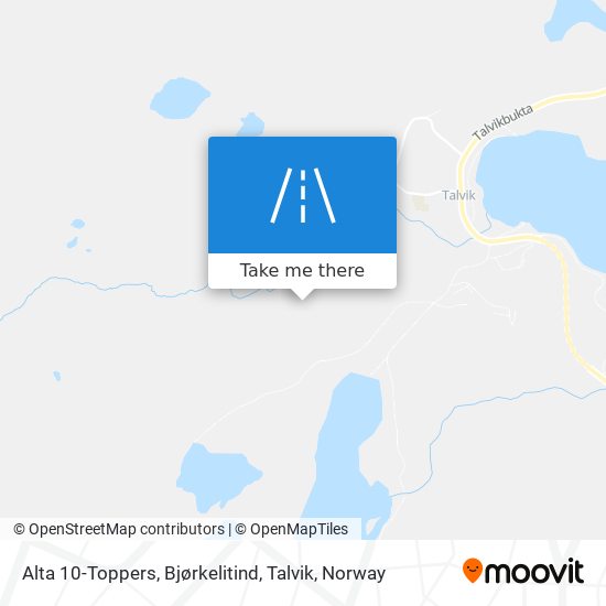 Alta 10-Toppers, Bjørkelitind, Talvik map