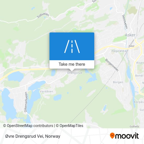 Øvre Drengsrud Vei map