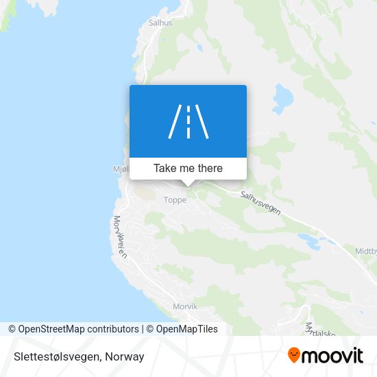 Slettestølsvegen map