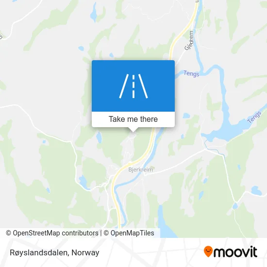 Røyslandsdalen map