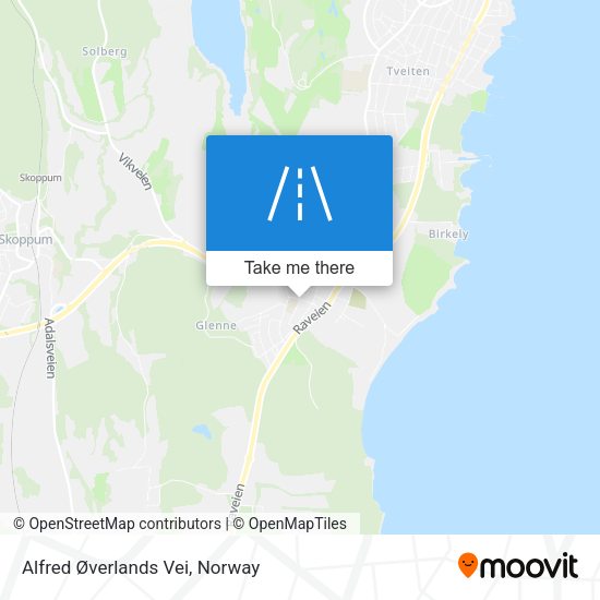 Alfred Øverlands Vei map
