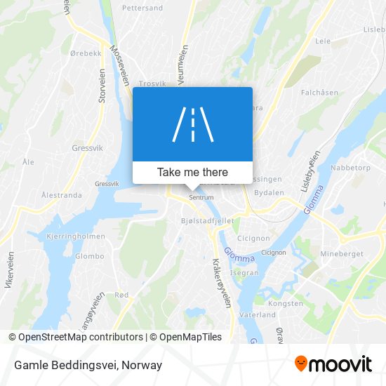 Gamle Beddingsvei map