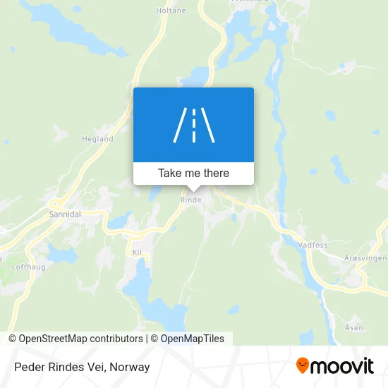 Peder Rindes Vei map