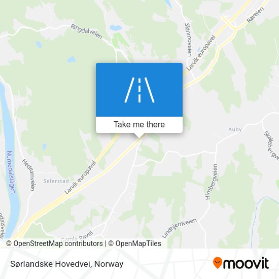 Sørlandske Hovedvei map