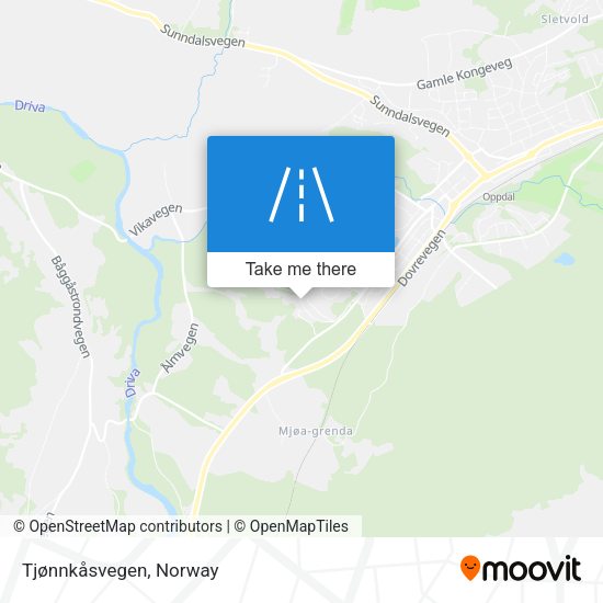 Tjønnkåsvegen map