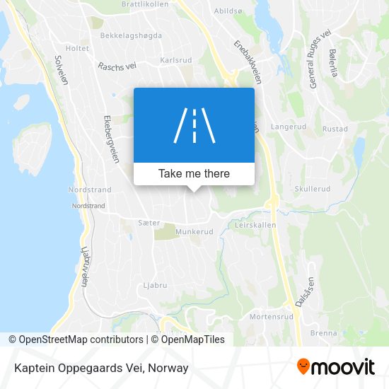 Kaptein Oppegaards Vei map