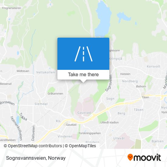 Sognsvannsveien map