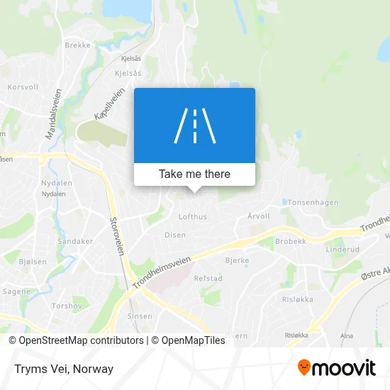 Tryms Vei map