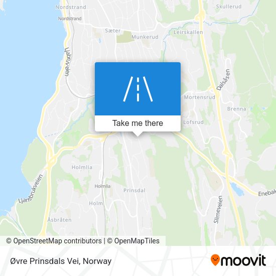 Øvre Prinsdals Vei map