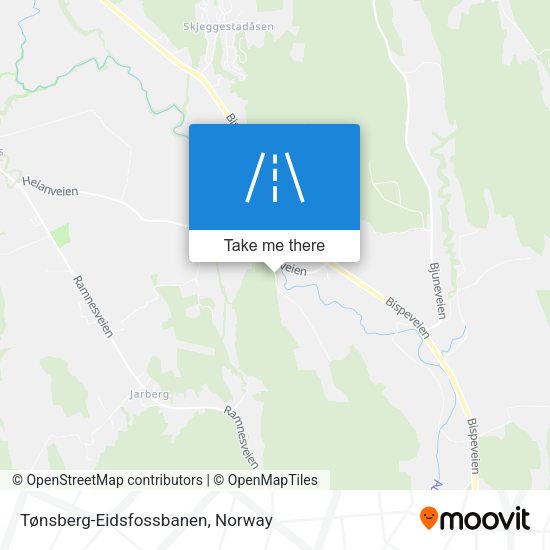 Tønsberg-Eidsfossbanen map