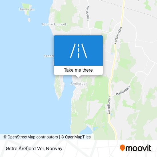 Østre Årefjord Vei map