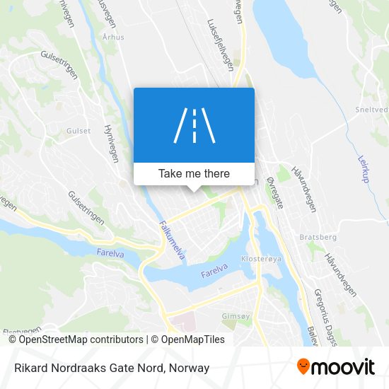 Rikard Nordraaks Gate Nord map