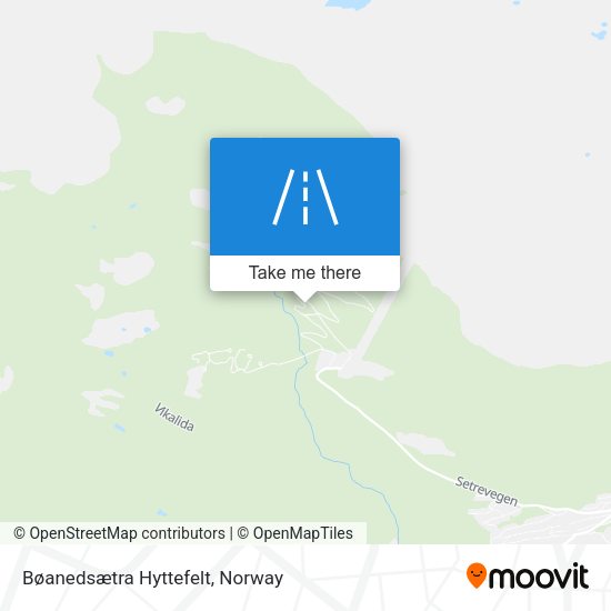 Bøanedsætra Hyttefelt map