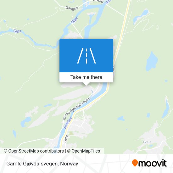 Gamle Gjøvdalsvegen map