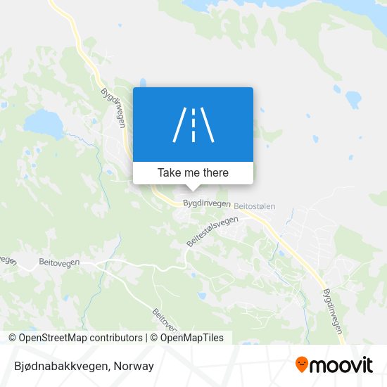 Bjødnabakkvegen map