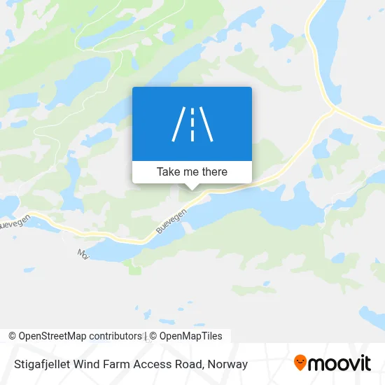 Stigafjellet Wind Farm Access Road map