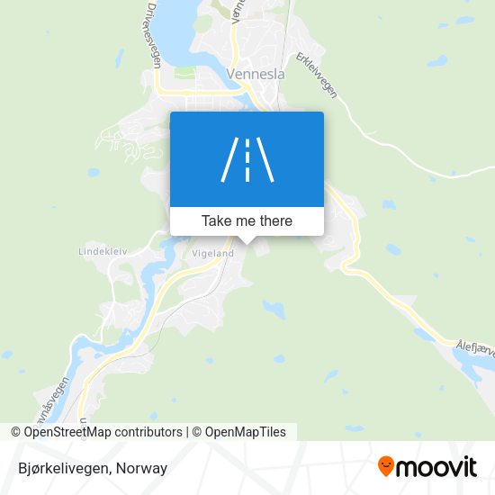 Bjørkelivegen map