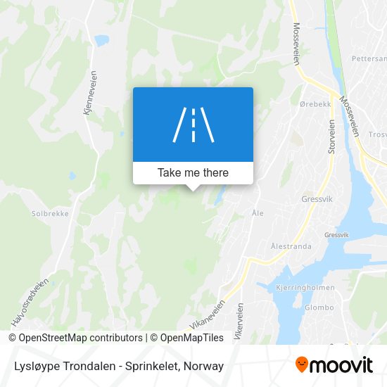 Lysløype Trondalen - Sprinkelet map