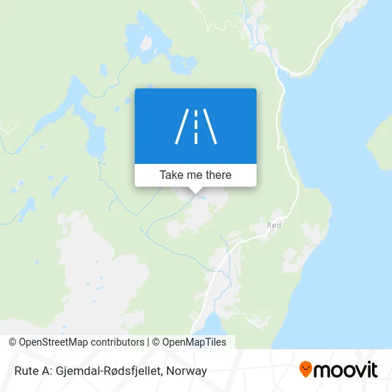 Rute A: Gjemdal-Rødsfjellet map