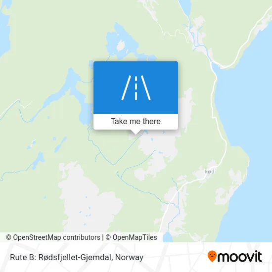 Rute B: Rødsfjellet-Gjemdal map