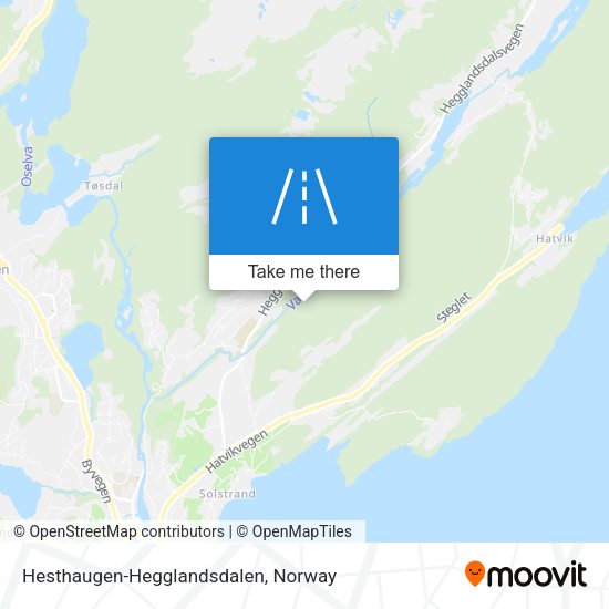 Hesthaugen-Hegglandsdalen map
