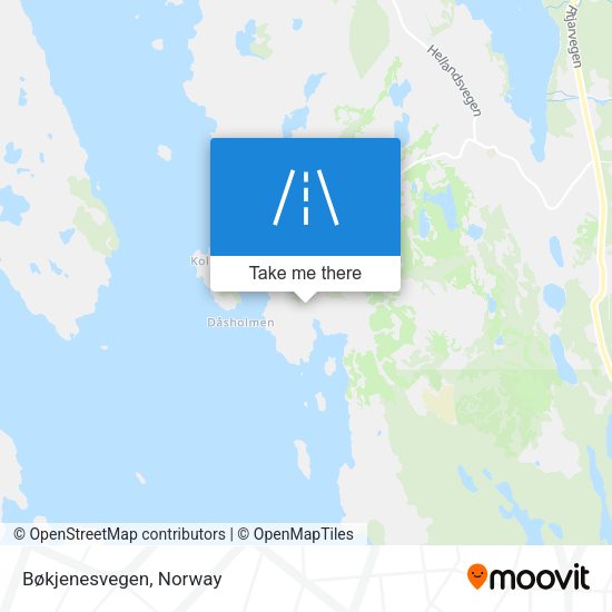 Bøkjenesvegen map
