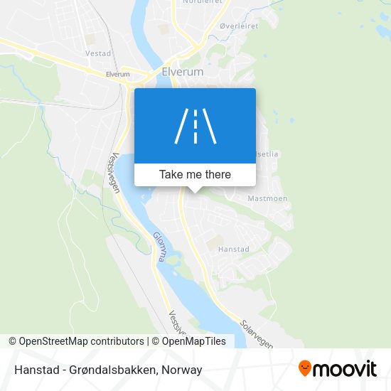 Hanstad - Grøndalsbakken map
