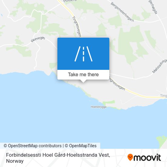 Forbindelsessti Hoel Gård-Hoelsstranda Vest map