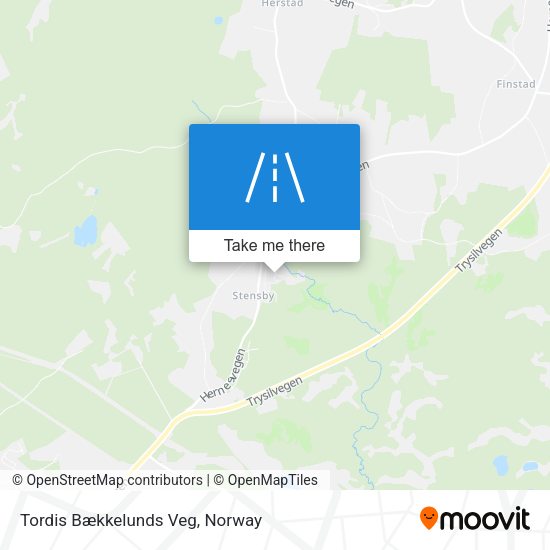 Tordis Bækkelunds Veg map