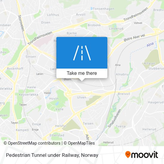 Pedestrian Tunnel under Railway map