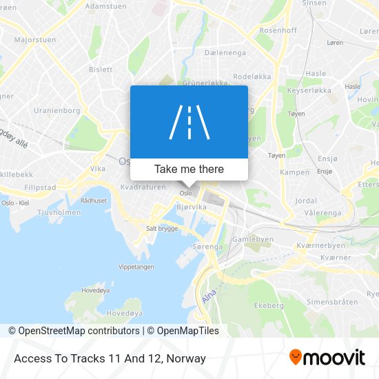Access To Tracks 11 And 12 map