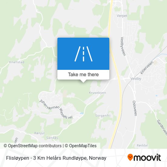 Flisløypen - 3 Km Helårs Rundløype map
