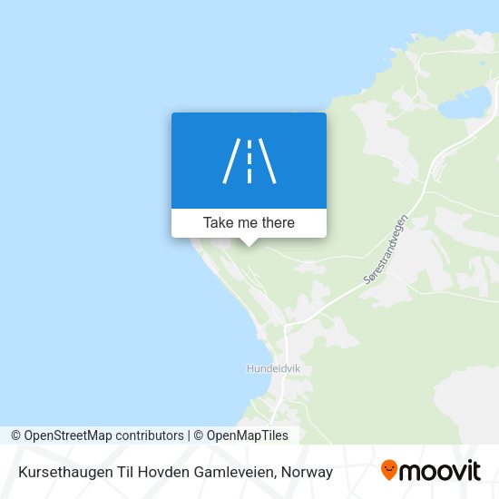 Kursethaugen Til Hovden Gamleveien map