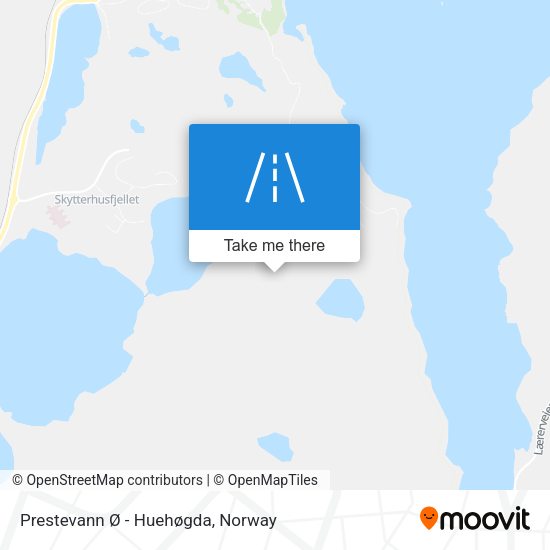 Prestevann Ø - Huehøgda map