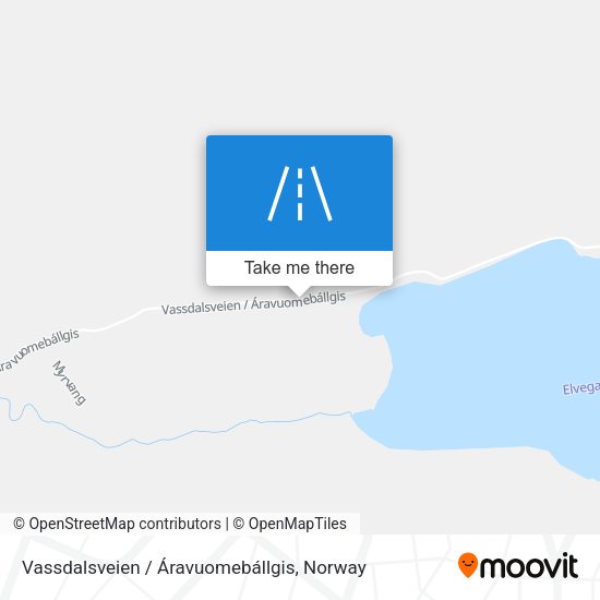 Vassdalsveien / Áravuomebállgis map
