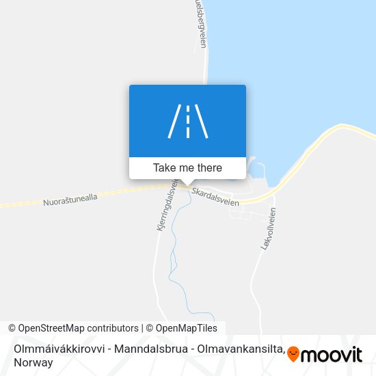 Olmmáivákkirovvi - Manndalsbrua - Olmavankansilta map