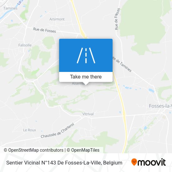 Sentier Vicinal N°143 De Fosses-La-Ville map