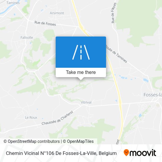 Chemin Vicinal N°106 De Fosses-La-Ville map